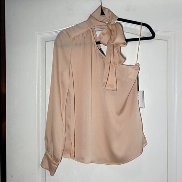 NWT MSRP $69 1. State Tie Neck One Shoulder Blouse Women's Size Small - Picture 4 of 10